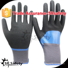 SRSAFETY 13 Gauge voll getauchtes blaues Nitril und schwarzes sandiges Nitril auf Handhandschuhen, sandiges Finish, Sicherheitshandschuhe